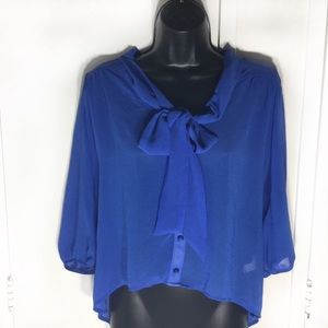 Twik Blue Front Buttoned Blouse Top size Large